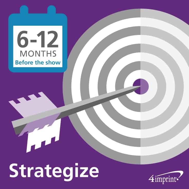 Strategize 6 to 12 months before the show as part of your trade show planning.