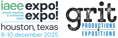 IAEE and Grit Productions & Expositions logos