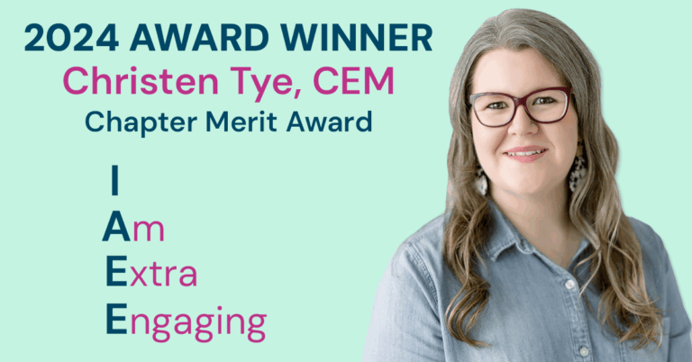 2024 IAEE Chapter Merit Award Winner Christen Tye, CEM