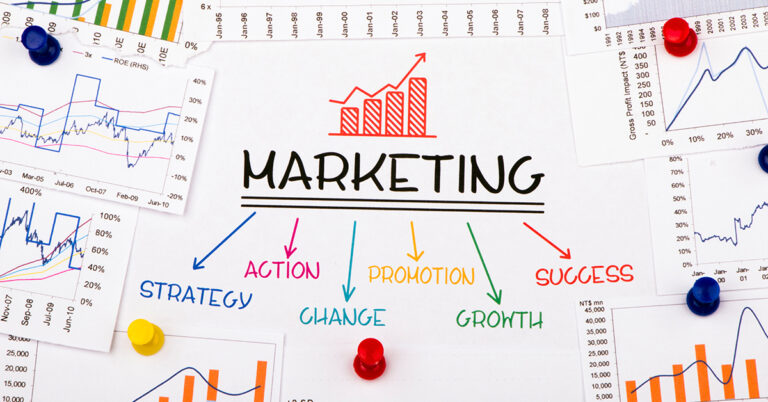 marketing concept with financial graph and chart