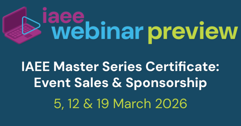 IAEE Master Series Certificate on Event Sales and Sponsorship in March 2026