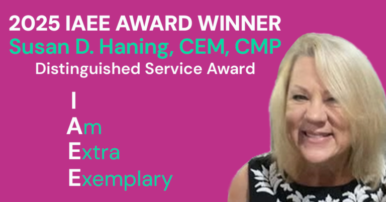2025 IAEE Distinguished Service Award Winner Susan D. Haning, CEM, CMP